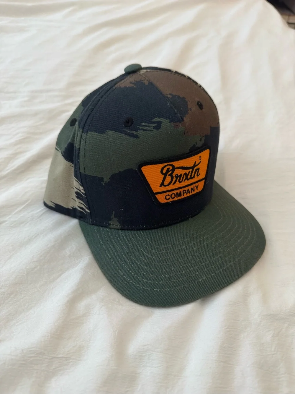 Brixton Black and Green Camo Snapback Hat
